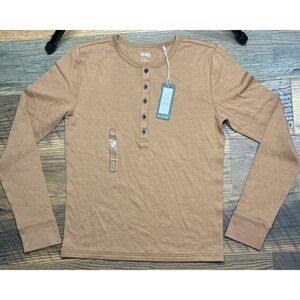 Alpine Design Women's Peak Duofold Henley Long Sleeve Caramel Brown Large NWT